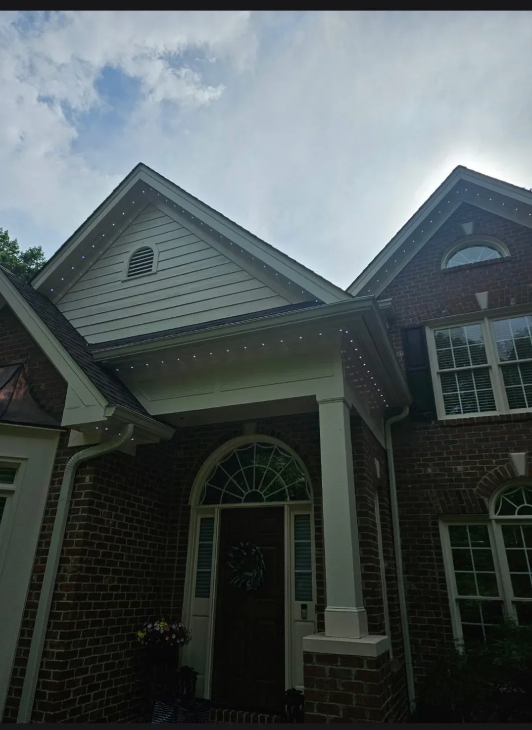 Brick two-story home front elevation