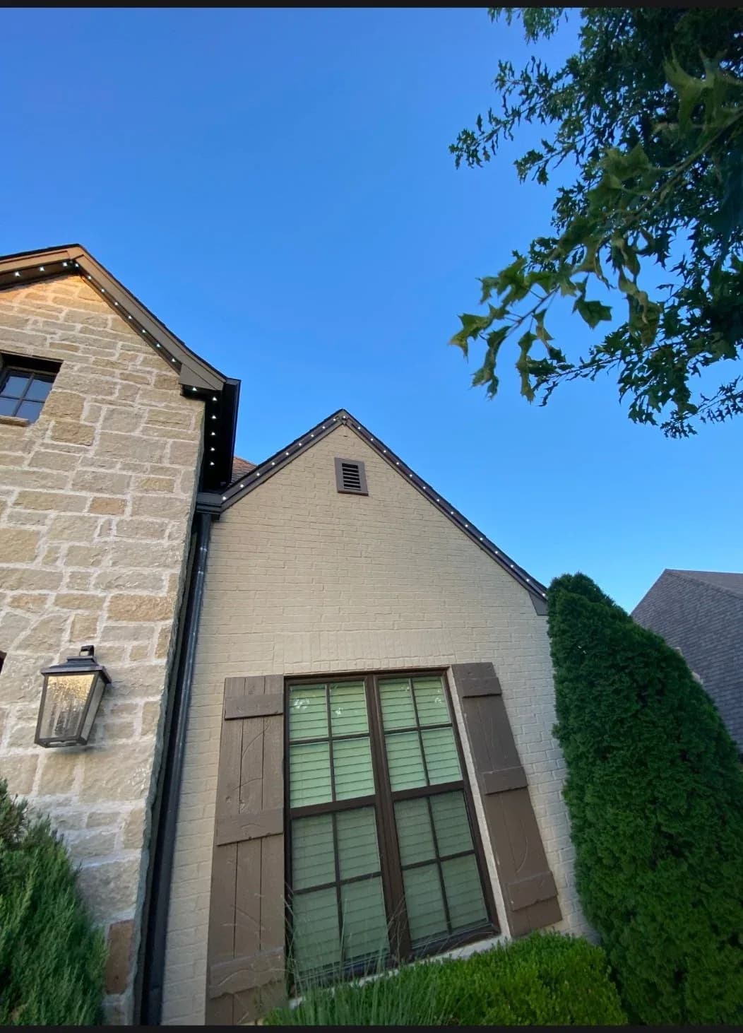 Gutter on a stone gable